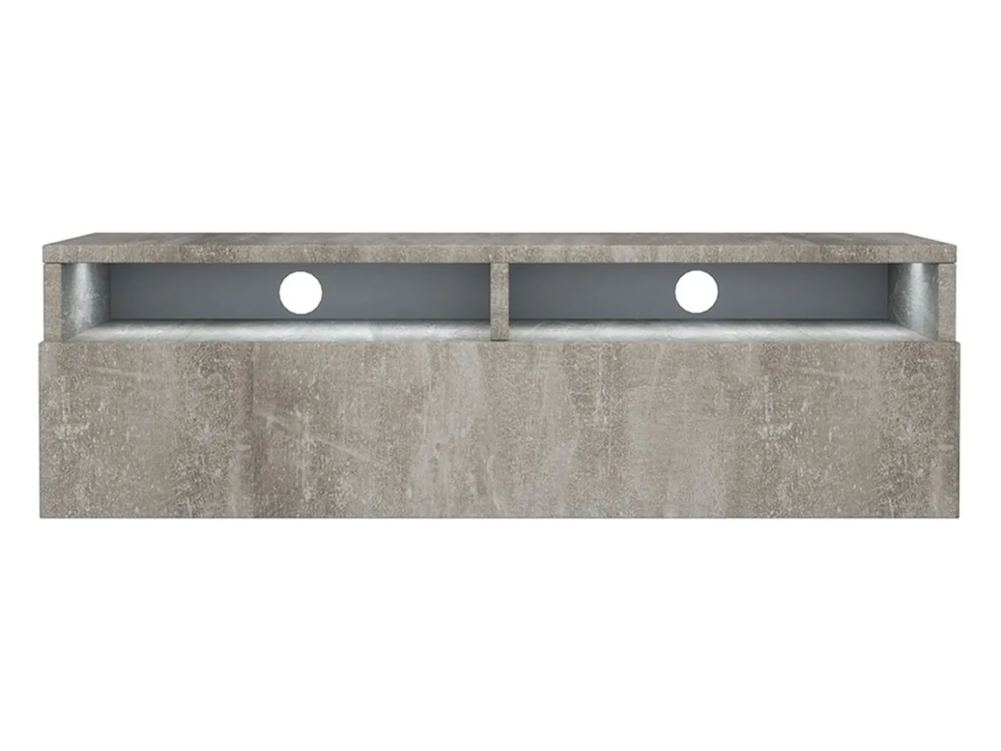 Mobile TV con cassetto - effetto cemento con LED - 100 cm - REDNAW