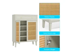 Modern shoe cabinet with doors and drawers, mint green wicker shoe cabinet with adjustable shelf