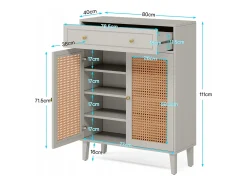 Modern shoe cabinet with doors and drawers, mint green wicker shoe cabinet with adjustable shelf