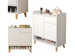 Moderna cómoda blanca con gran capacidad espacio para zapatos 60 cm con cajón