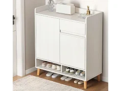 Moderna cómoda blanca con gran capacidad espacio para zapatos 60 cm con cajón