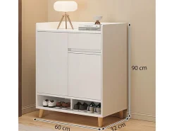 Moderna cómoda blanca con gran capacidad espacio para zapatos 60 cm con cajón