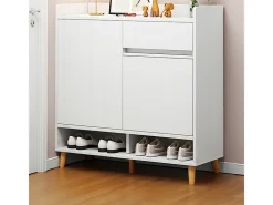 Moderna cómoda blanca con gran capacidad espacio para zapatos 60 cm con cajón