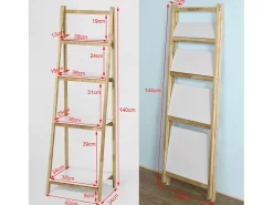 Moderna Estantería Escalonada, Librería, Estantería de Pared, Estante de 4 Plegable Niveles, FRG162-N SoBuy ES