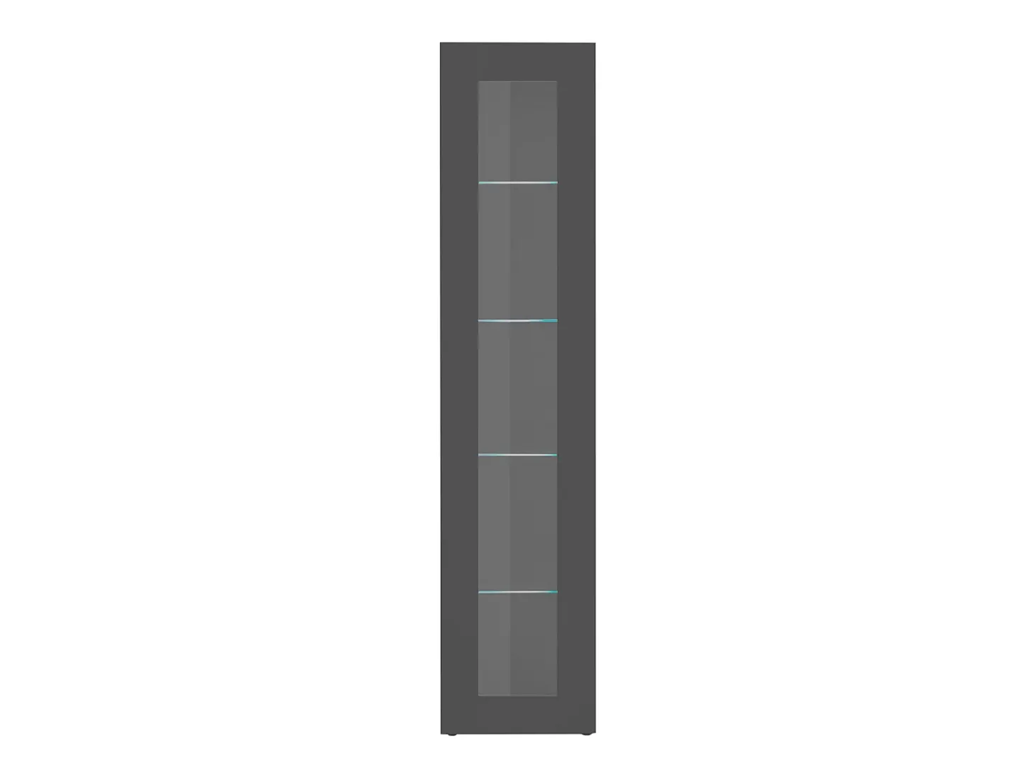 Moderna vitrina de salón negra con puerta 4 estantes de cristal Nota Vidrio