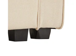 Moderno sofá recto de 4 plazas con bolsillos laterales y cojines - en tejido de lino - mueble de salón - beige