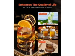 Molde de Hielo SucceBuy Prensa de Hielo, Kit de Máquina de Hielo de 5.3 cm para Whisky, Plata, Ideal para Bebidas y Fiestas