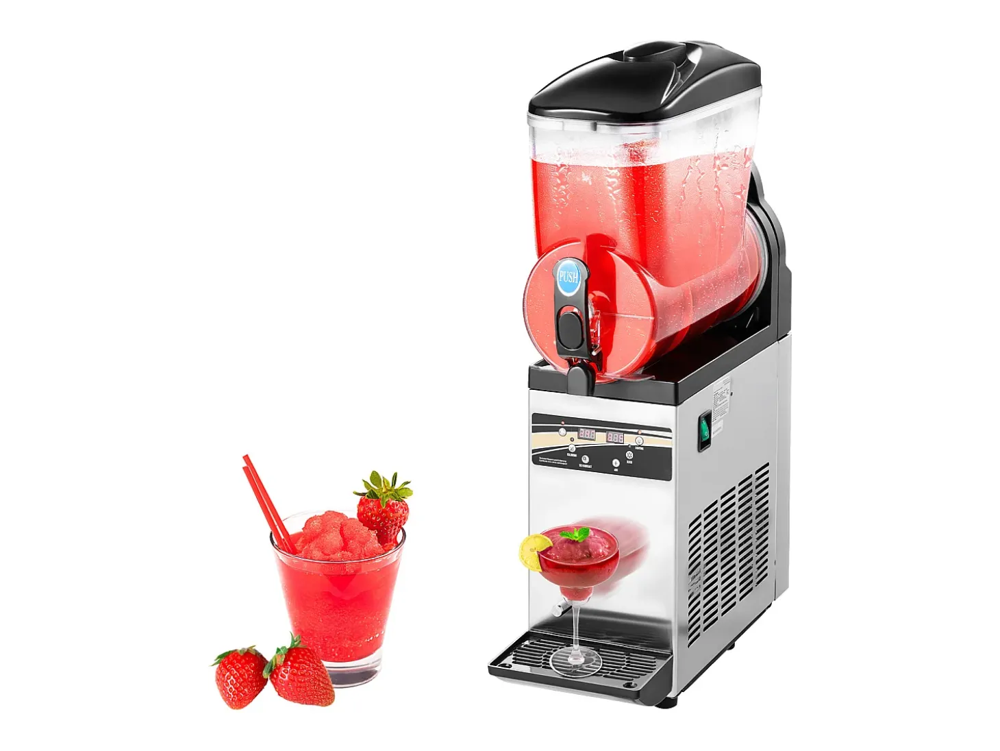 Máquina de Granito SucceBuy, Depósito Único de 15 L, Acero Inoxidable, Distribuidor de Bebidas Heladas, para Hogar, Restaurantes, Cafés, Bares