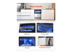 Máquina de Hielo SucceBuy Máquina de Hielo Comercial con Pantalla LED, 40,82 kg/Día para Gastronomía
