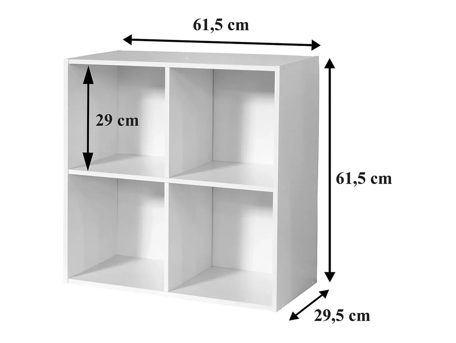 Mueble 4 compartimentos H61,5 cm - COMPO - Blanco