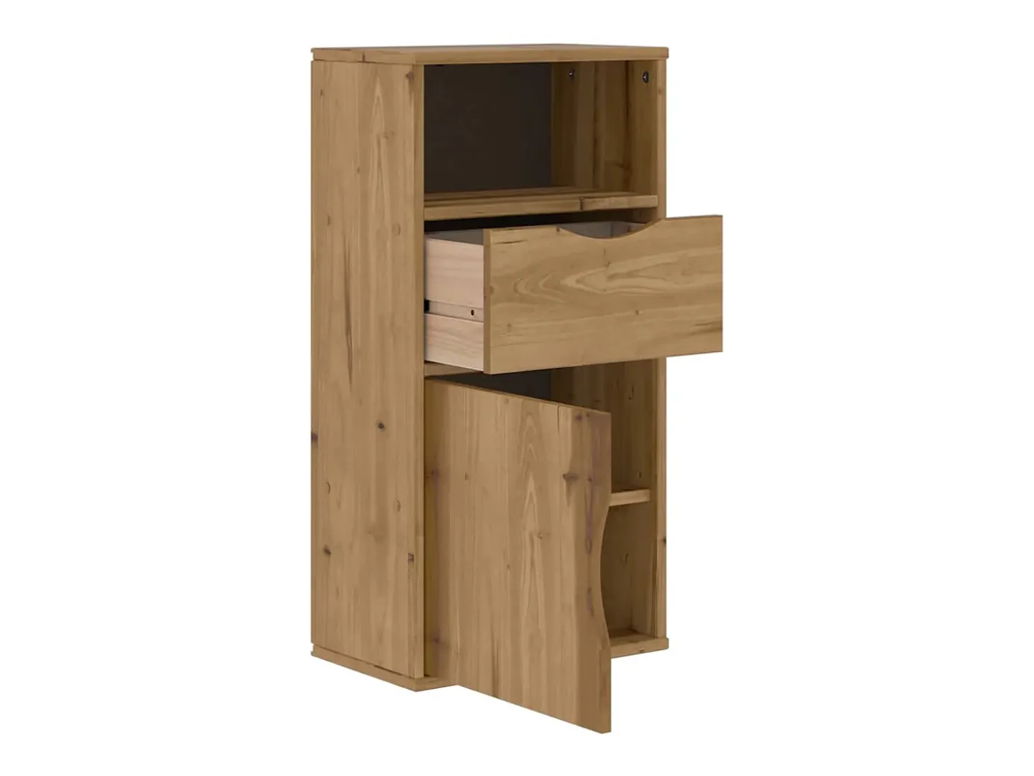 Mueble auxiliar con cajón ODDA 40x24x79 cm madera maciza pino