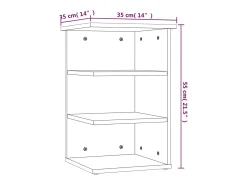 Mueble auxiliar madera contrachapada roble ahumado 35x35x55 cm