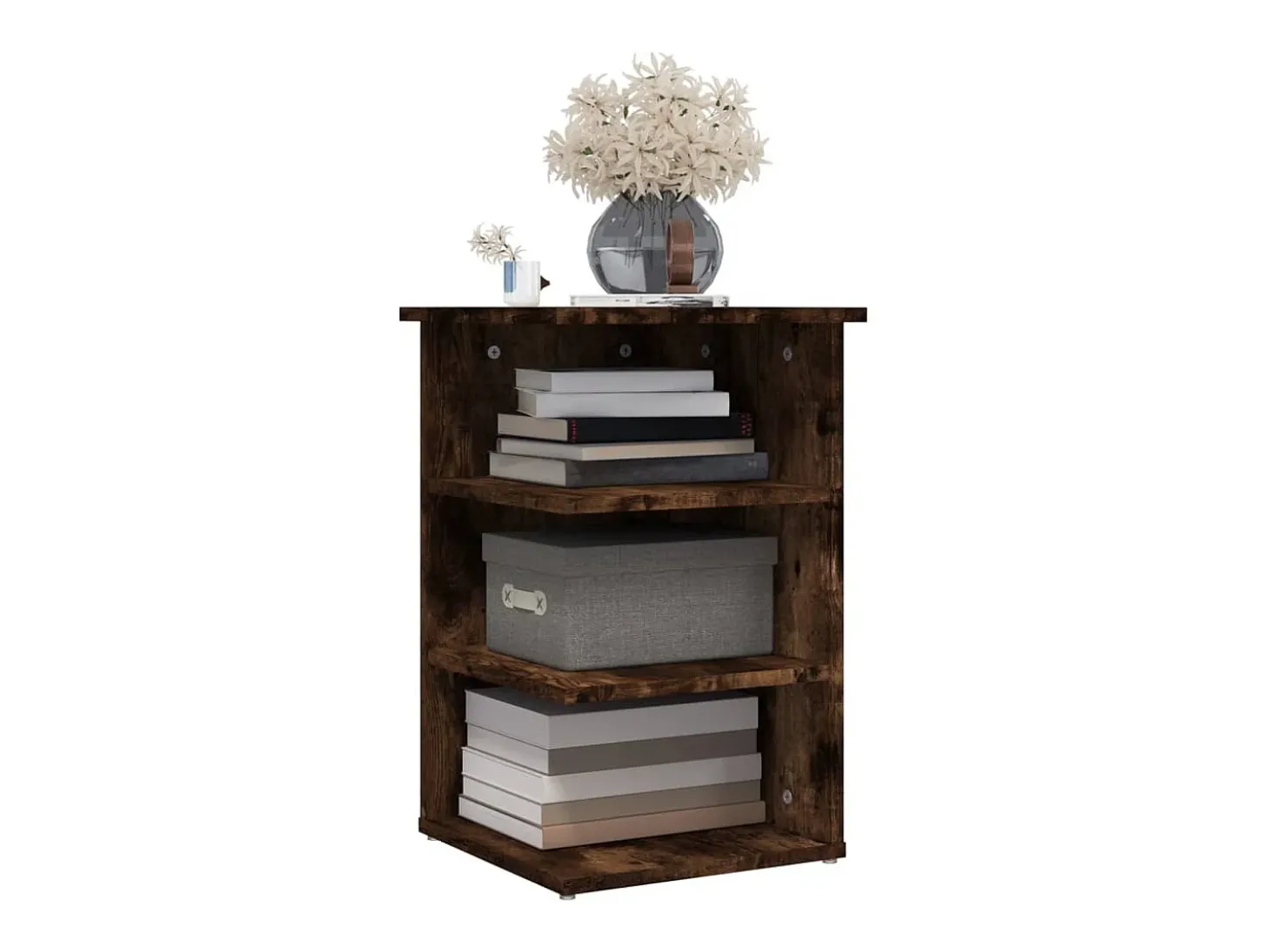 Mueble auxiliar madera contrachapada roble ahumado 35x35x55 cm