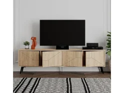 Mueble bajo de TV Dune 4 compartimentos roble 50x180x29,6 cm
