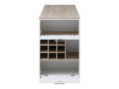 Mueble bar con almacenaje - Blanco y natural - ANOSKI