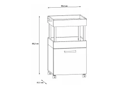 Mueble bar de 89x50x41 cm de tablero laminado en color beige con 1 puerta y ruedas Fizz