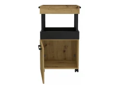 Mueble bar de 89x50x41 cm de tablero laminado en color beige con 1 puerta y ruedas Fizz