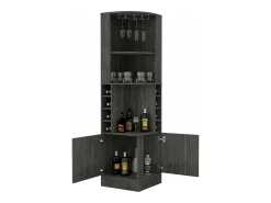 Mueble bar esquinero Syrah con soporte para copas , 180.59 cm X 46.73 cm X 46.73 cm , Marrón