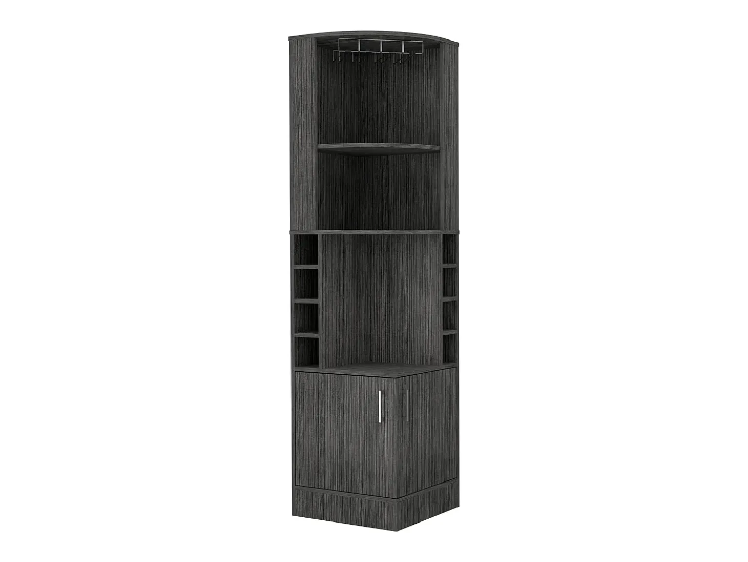 Mueble bar esquinero Syrah con soporte para copas , 180.59 cm X 46.73 cm X 46.73 cm , Marrón