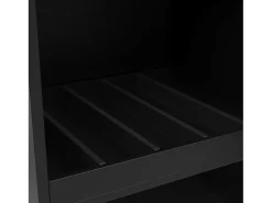 Mueble bar giratorio - 204 x 39 x 104 cm - con 2 cajones y 1 puerta - 5 espacios de almacenamiento abiertos - negro