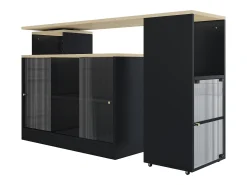 Mueble bar giratorio y retráctil、Aparador multifuncional - gran espacio de almacenamiento - Negro