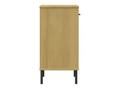Mueble consola con patas de metal Marrón Madera maciza de pino OSLO