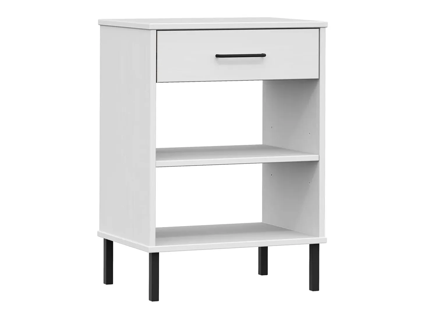 Mueble consola con patas de metal Blanco Madera maciza de pino OSLO
