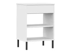 Mueble consola con patas de metal Blanco Madera maciza de pino OSLO