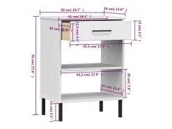 Mueble consola con patas de metal Blanco Madera maciza de pino OSLO