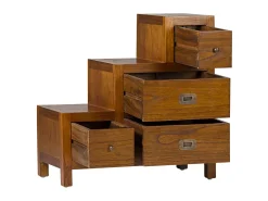 Mueble contenedor escalera recta de madera maciza Mindy 1 cajón Orka 70 cm