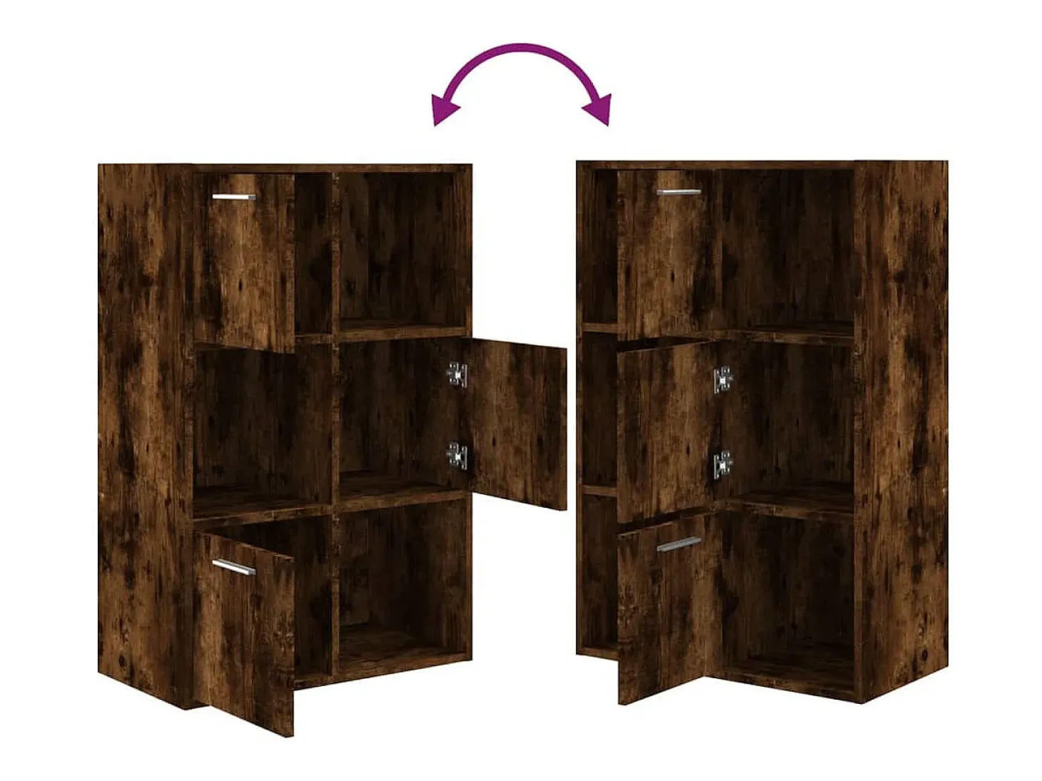 Mueble de almacenaje roble ahumado 60x29,5x90 cm