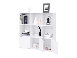 Mueble de almacenamiento blanco de 9 compartimentos con 3 puertas - L97,5 cm