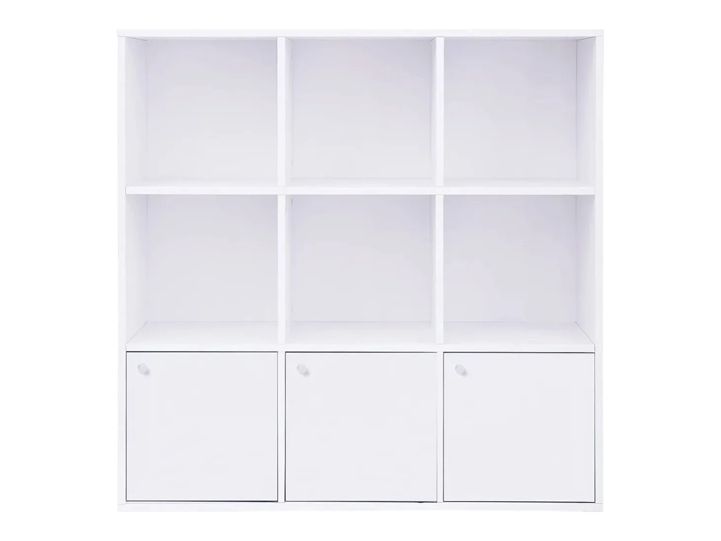 Mueble de almacenamiento blanco de 9 compartimentos con 3 puertas - L97,5 cm