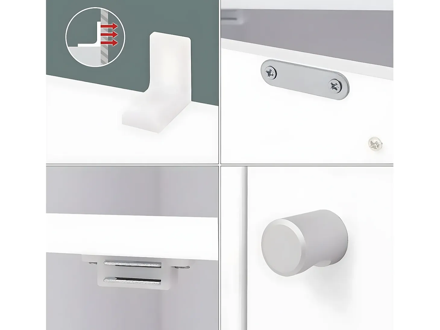 Mueble de almacenamiento blanco de 9 compartimentos con 3 puertas - L97,5 cm