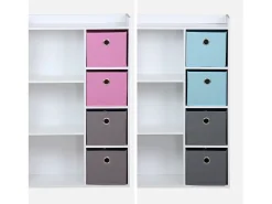 Mueble de almacenamiento para niños 4 cestas rosa