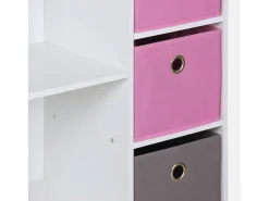 Mueble de almacenamiento para niños 4 cestas rosa