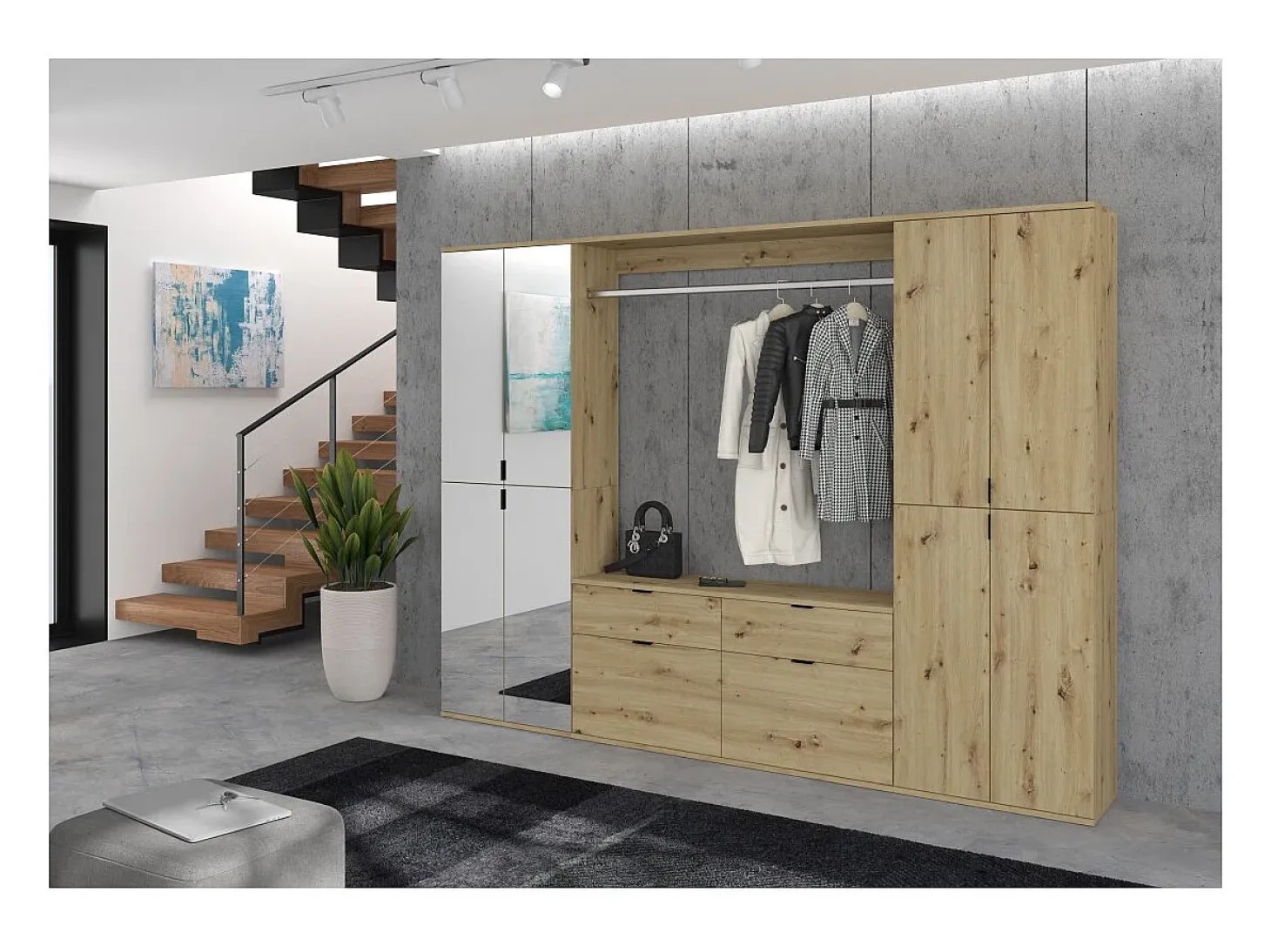 Mueble de almacenamiento 4 cajones – Roble claro – BODITE