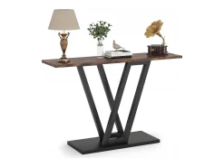 Mueble de consola, Consola de entrada para el pasillo industrial, Mesas de entrada de 110 cm, Mesa de sofá estrecha para el salón, Marrón rústico