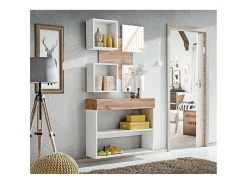 Mueble de entrada - TORTH 4 - Color roble y blanco