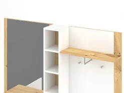 Mueble de entrada Barry roble artesanal / blanco 150 cm