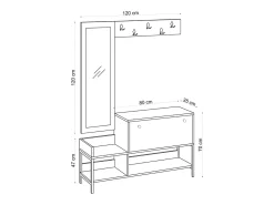 Mueble de entrada con perchero y zapatero DRAGOR