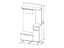 Mueble de entrada Nordic A roble artesanal / blanco 100 cm