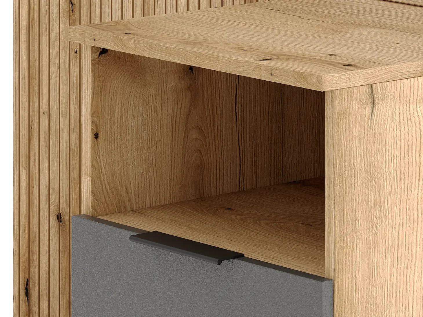Mueble de entrada Nordic C roble evoke / tabilla / grafito 100 cm