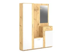 Mueble de entrada Trio roble artesanal / blanco 145 cm