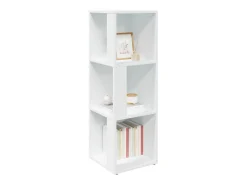 Mueble de esquina madera contrachapada blanco 33x33x100 cm