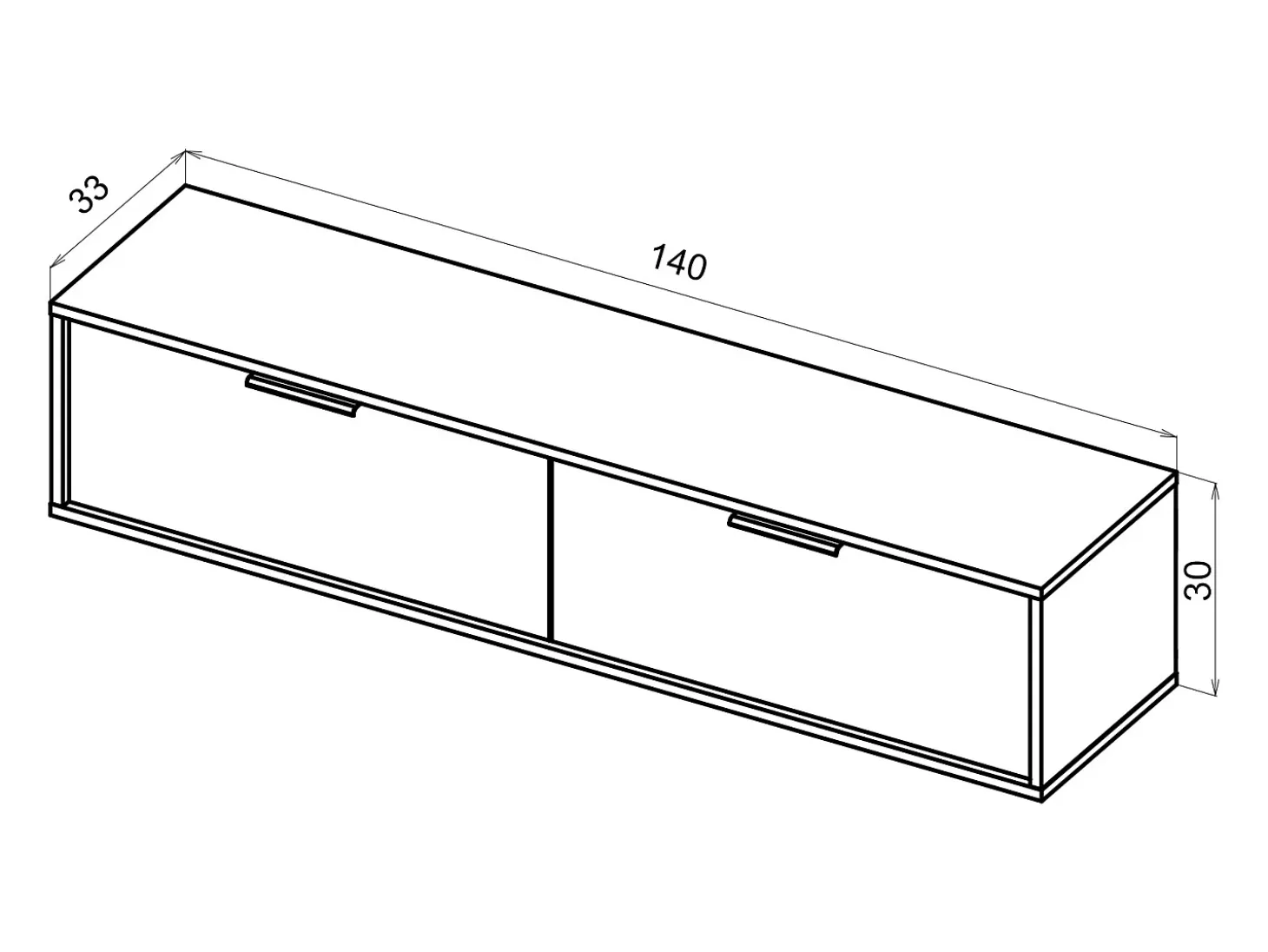 Mueble de pared para la televisión colgada Lexa 140 blanca