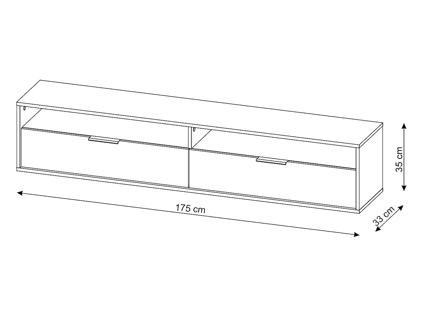 Mueble de pared para televisor colgado Queen 75 de cachemir