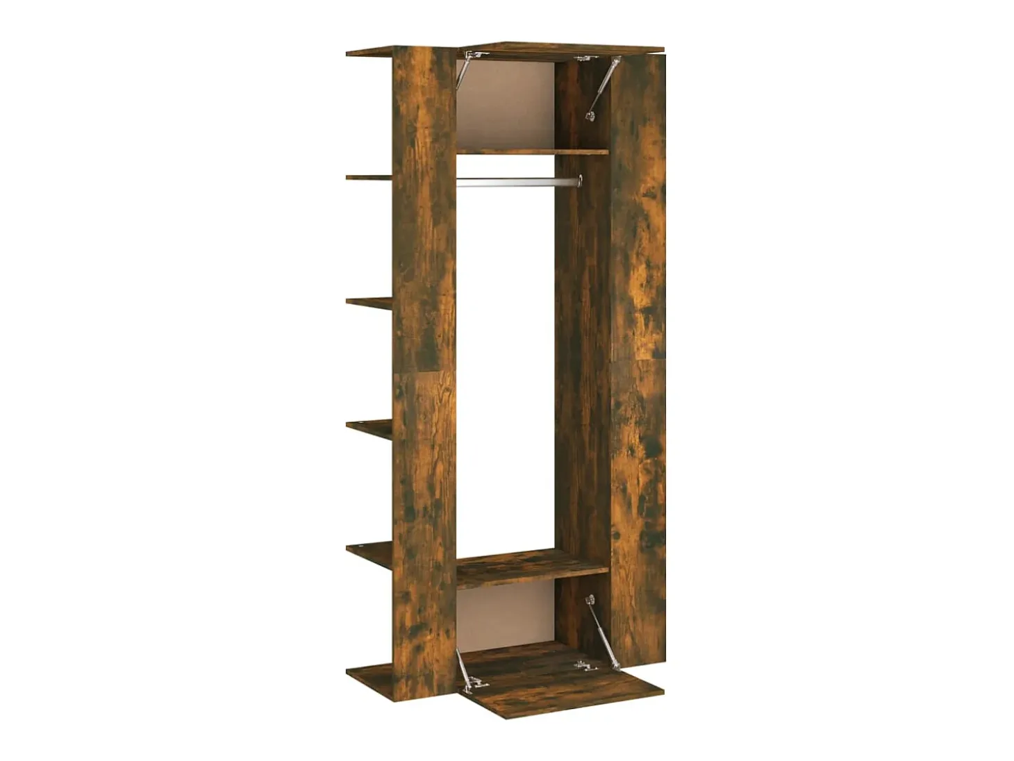 Mueble de recibidor 2 uds madera contrachapada roble ahumado
