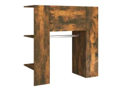 Mueble de recibidor 2 uds madera contrachapada roble ahumado