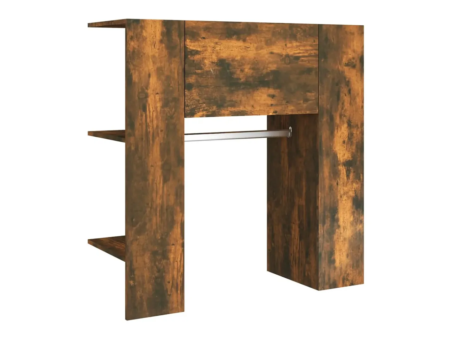 Mueble de recibidor 2 uds madera contrachapada roble ahumado